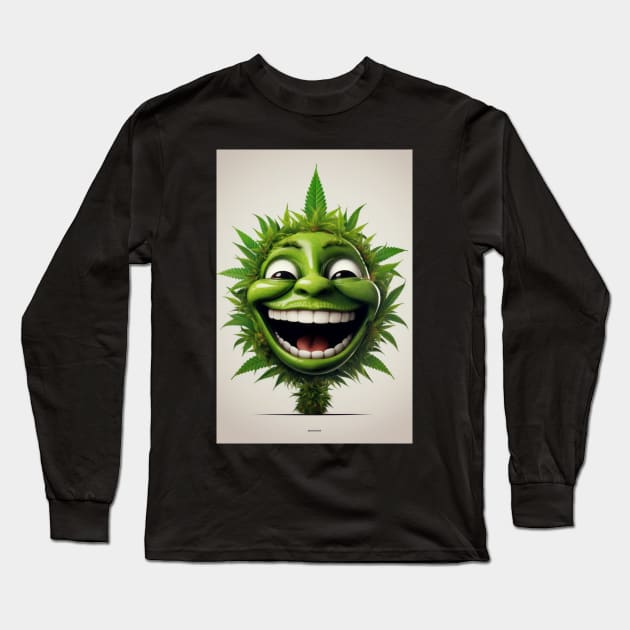 Weed Emoticon Long Sleeve T-Shirt by TheMadSwede